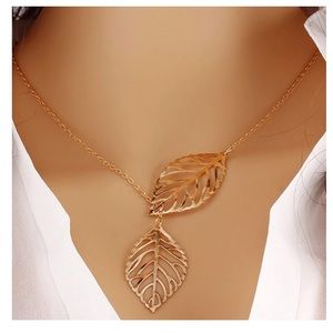 Leaf Charm Statement Choker